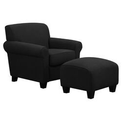 Winnetka Chair & Ottoman Set in Black