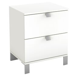 Sparkling 2 Drawer Nightstand in White
