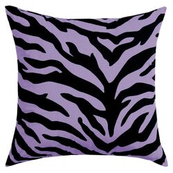 Zebra Square Pillow in Lavendar