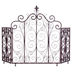 Orleans Iron Fireplace Screen in Bronze
