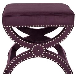 Mystic Upholstered Ottoman in Purple Grape