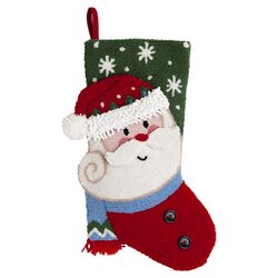 3D Santa Hooked Stocking in Red