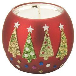 Christmas Tree Tealight Holder in Red (Set of 2)