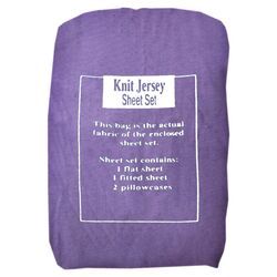 4 Piece Knit Jersey Sheet Set in Plum