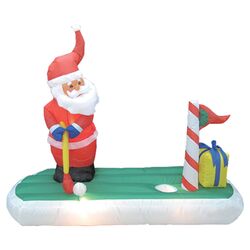 4' Inflatable Santa Claus Playing Golf