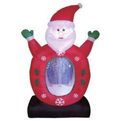 4' Inflatable Santa with Snowflakes