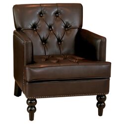 Malone Leather Chair in Brown