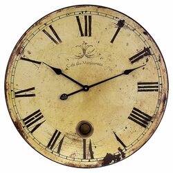 Pendulum Wall Clock in Antique Cream