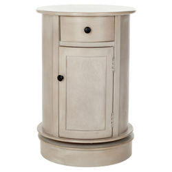 Toby 1 Drawer Oval Nightstand in Grey Toby 1 Drawer Oval Nightstand in Grey