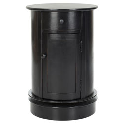 Toby 1 Drawer Oval Nightstand in Black Toby 1 Drawer Oval Nightstand in Black
