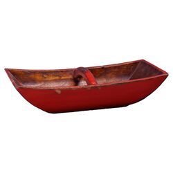 Wooden Boat Tray in Red