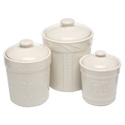 Sorrento 3 Piece Canister Set in Ivory