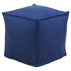 Seamed Beads Ottoman in Navy