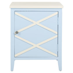 Bernardo Nightstand in Light Blue & White Bernardo Nightstand in Light Blue & White