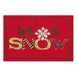 Let It Snow Red 2' x 3' Hooked Rug
