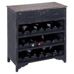 18 Bottle Wine Cabinet in Distressed Black