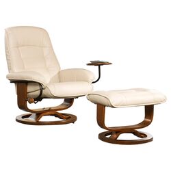 Shaw Ergonomic Recliner & Ottoman Set in Taupe