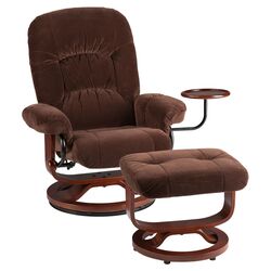 Brennan Recliner & Ottoman in Chocolate