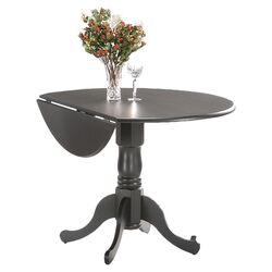 Round Dual Drop Leaf Dining Table in Black