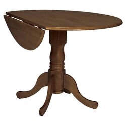 Round Dual Drop Leaf Dining Table in Cottage Oak