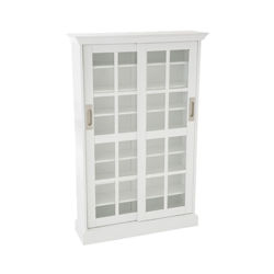 Woods Windowpane Multimedia Cabinet in White