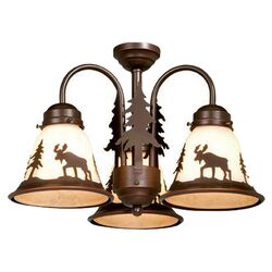 Yellowstone 3 Light Chandelier in Amber Brown