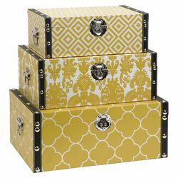 Essentials 3 Piece Storage Box Set in Yellow