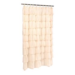 Ruffled Shower Curtain in Ivory
