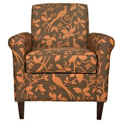 Harlow Autumn Bird Arm Chair in Brown & Orange