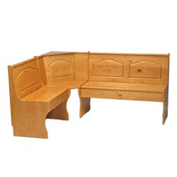Chelsea Solid Wood Corner Nook Bench in Honey
