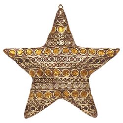 Banded Horizontal Dots Star Ornament in Macaroon (Set of 2)