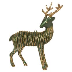 Diamond Mesh Reindeer Ornament in Evergreen (Set of 2)