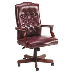 Quincy High-Back Office Chair in Oxblood with Arms