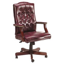 Traditional High-Back Office Chair I in Oxblood