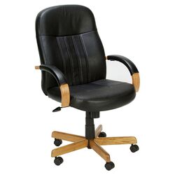 Executive  High-Back Chair in Black & Oak