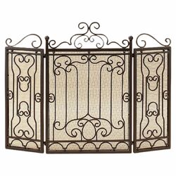 Wrought Iron Fire Place Screen in Bronze