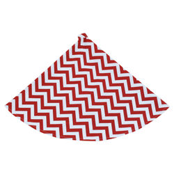 Zig Zag Hemmed Tree Skirt in Lipstick & White