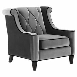 Barrister Velvet Armchair in Gray