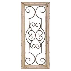 Wood Metal Panel Wall Decor in Natural & Bronze