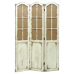 Abby 3 Panel Room Divider in Antique White