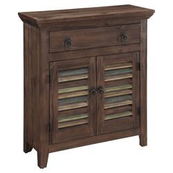 Ewell Hall Louvered Panel Cabinet in Brown