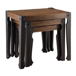 3 Piece Nesting Table Set in Brown