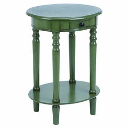 1 Drawer Round End Table in Green