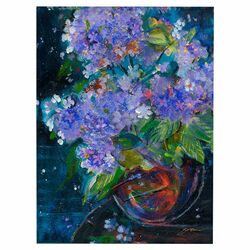 Bouquet in Violet Canvas Wall Art by Sheila Golden
