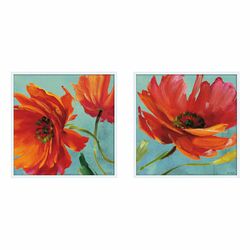 Red Magnificence Canvas Wall Art (Set of 2)
