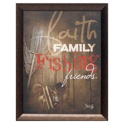 Faith Family Fishing Framed Art