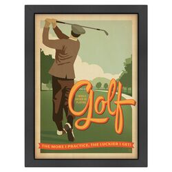 World Travel Practice Golf Framed Poster Art