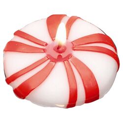 Peppermint Floating Candle in Red & White (Set of 6)