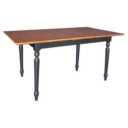 Turned Extendable Dining Table in Black & Cherry