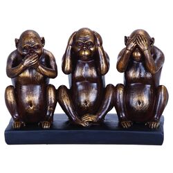 Chimp Speak, See, Hear No Evil Sculpture in Bronze
